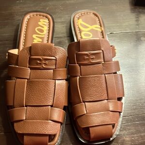 Sam Edelman Dina Fisherman Mule size 81/2 saddle leather